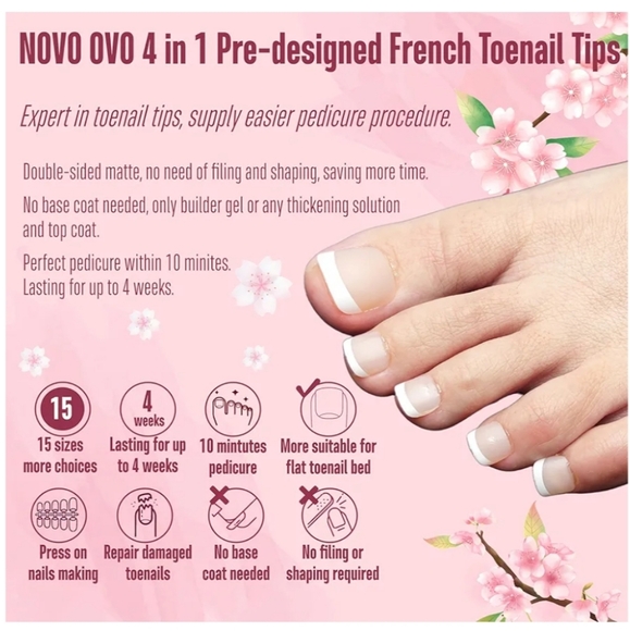Bundle - French Pedicure Press On Toe Nails,  and 10pc Mani Pedi - Picture 9 of 16